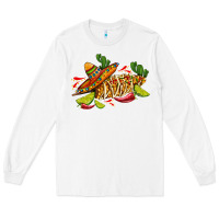 White mexican elote corn sombrero lime and  cactus Long Sleeve Tee - AdoDesignShop