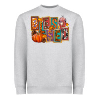 Heather Grey blessed thanksgiving Heavyweight Sweatshirt - FaDigitalArtStudio