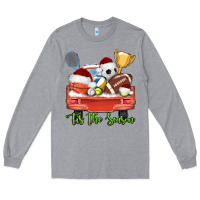 Heather Grey tis the season sports truck christmas Long Sleeve Tee - AdoDesignShop