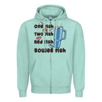 Seafoam one fish two fish red fish boujee fish Zipper Hoodie - MaliasSmallBusiness