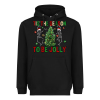 Black Tis' the season to be Jolly Heavyweight Hoodie - NancyCooperArtShop