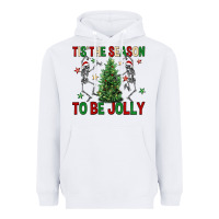 White Tis' the season to be Jolly Heavyweight Hoodie - NancyCooperArtShop