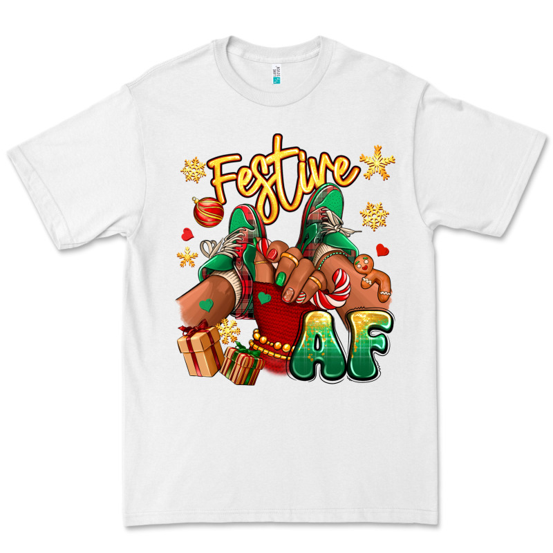 Festive Af Christmas Black Girl Children Sneakers Premium Tee by RanaPortraitStore | Teevron