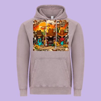 Western Gnomies Vintage Hoodie Designed By Fadigitalartstudio