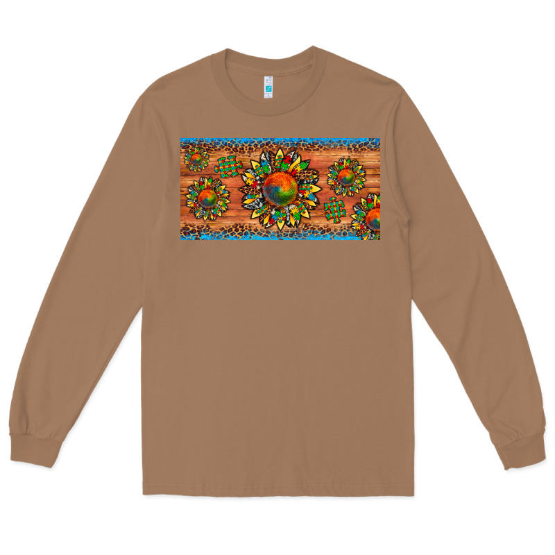 Autism Awareness Sunflower Puzzle License Plate Long Sleeve Tee by Artiststas | Teevron