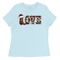 Baby Blue love christmas boots Ladies Tee - AdoDesignShop