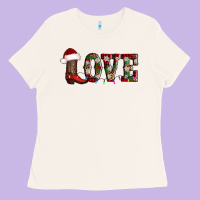 Love Christmas Boots Ladies Tee Designed By Adodesignshop