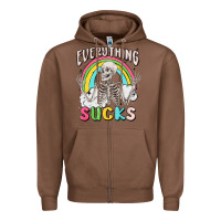 Chestnut everything sucks Zipper Hoodie - MaliasSmallBusiness