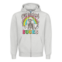 Dove Grey everything sucks Zipper Hoodie - MaliasSmallBusiness