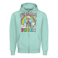 Seafoam everything sucks Zipper Hoodie - MaliasSmallBusiness