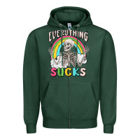 Sports Green everything sucks Zipper Hoodie - MaliasSmallBusiness