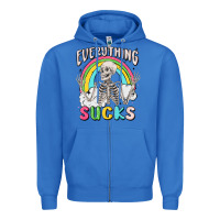 True Royal everything sucks Zipper Hoodie - MaliasSmallBusiness