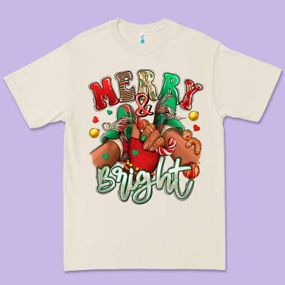 Premium Tee merry and bright black kid sneakers