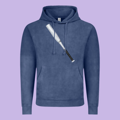 White Wooden Softball Bat Vintage Hoodie Designed By Fadigitalartstudio