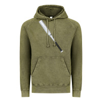Vintage Olive white wooden softball bat Vintage Hoodie - FaDigitalArtStudio