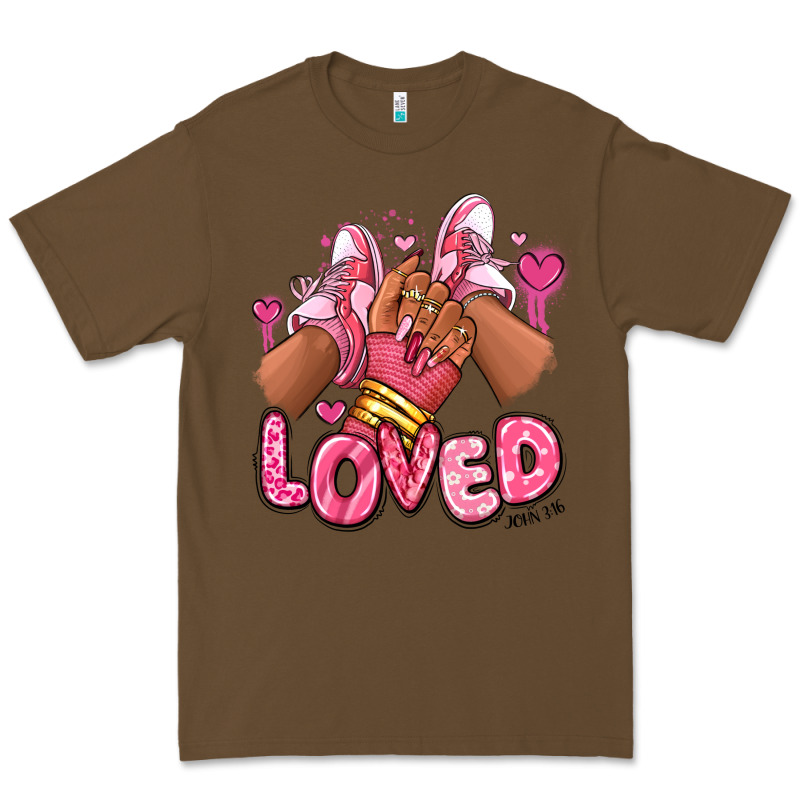 Loved Valentine's Day Afro Girl Sneakers Premium Tee by RanaPortraitStore | Teevron