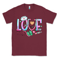 Burgundy love nurse Classic Tee - BundleAndBundleShop