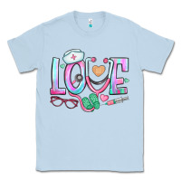Dusty Blue love nurse Classic Tee - BundleAndBundleShop