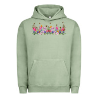 Pigment Oil Green wild flowers Urban Hoodie - TumblerDesignByShophia