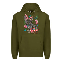 Army Green easter french bulldog Premium Hoodie - RanaPortraitStore