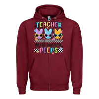 Burgundy teacher of the sweetest Zipper Hoodie - MaliasSmallBusiness