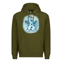 Army Green olaf snowman Premium Hoodie - AdoDesignShop