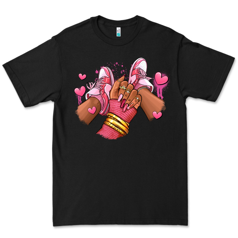 Valentines Day Afro Girl Sneakers Premium Tee by RanaPortraitStore | Teevron