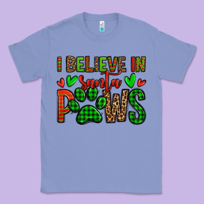 I Believe In Santa Paws Christmas Classic Tee Designed By Jasminsmagicworld