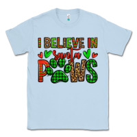 Dusty Blue i believe in santa paws christmas Classic Tee - Jasminsmagicworld
