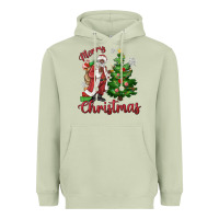Matcha Merry Christmas Black Santa Heavyweight Hoodie - MaliasSmallBusiness