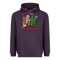 Plum Merry Christmas Black Santa Heavyweight Hoodie - MaliasSmallBusiness