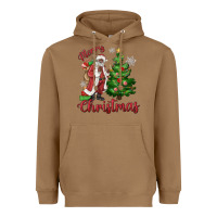 Toasted Coconut Merry Christmas Black Santa Heavyweight Hoodie - MaliasSmallBusiness