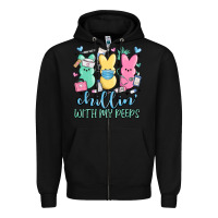 Black chillin with my peeps Zipper Hoodie - MaliasSmallBusiness