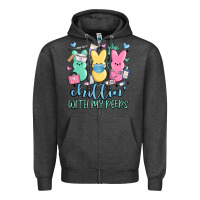 Charcoal Heather chillin with my peeps Zipper Hoodie - MaliasSmallBusiness