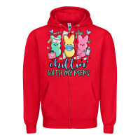 Red chillin with my peeps Zipper Hoodie - MaliasSmallBusiness