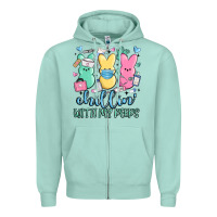 Seafoam chillin with my peeps Zipper Hoodie - MaliasSmallBusiness