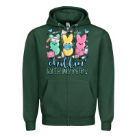 Sports Green chillin with my peeps Zipper Hoodie - MaliasSmallBusiness