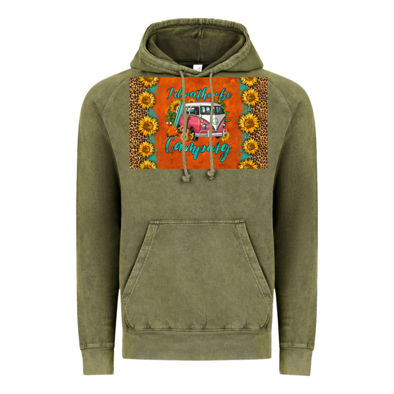 I'd Rather Be Camping Skinny Metal Can Holder Vintage Hoodie by HRA Design Shop | Teevron