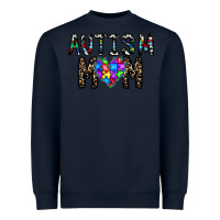 Navy autism mom Heavyweight Sweatshirt - CowhideDigitalArt
