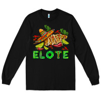 Black Elote corn sombrero lime and  cactus Long Sleeve Tee - AdoDesignShop