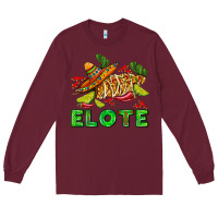 Burgundy Elote corn sombrero lime and  cactus Long Sleeve Tee - AdoDesignShop