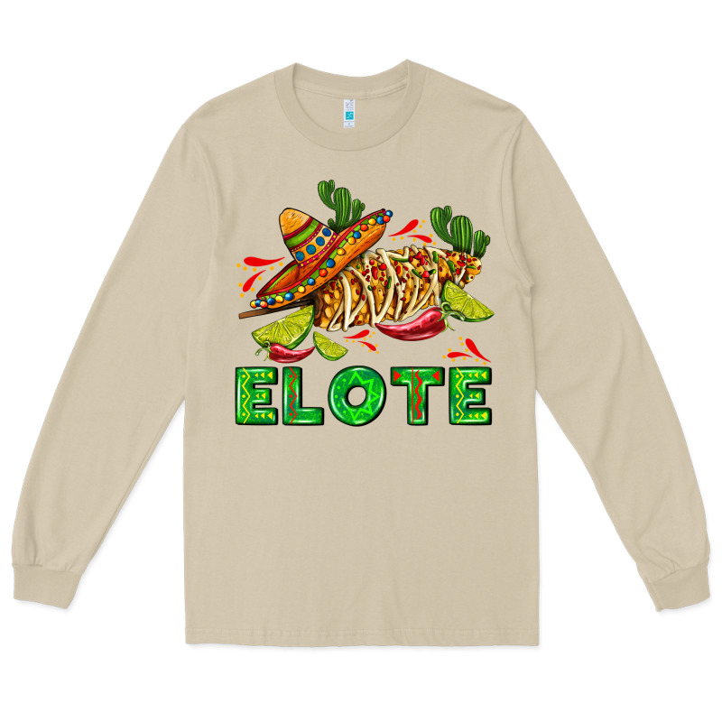 Elote Corn Sombrero Lime And  Cactus Long Sleeve Tee by AdoDesignShop | Teevron