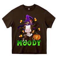 Chocolate Brown moody cow Heavy Core Tee - Artiststas