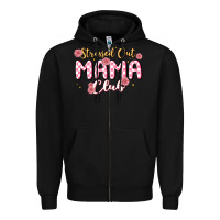 Black stressed out mama club Zipper Hoodie - MaliasSmallBusiness
