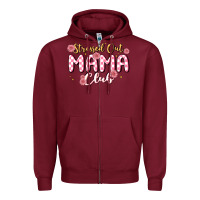 Burgundy stressed out mama club Zipper Hoodie - MaliasSmallBusiness