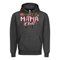 Charcoal Heather stressed out mama club Zipper Hoodie - MaliasSmallBusiness