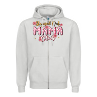 Dove Grey stressed out mama club Zipper Hoodie - MaliasSmallBusiness