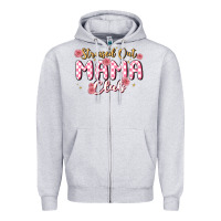 Heather Grey stressed out mama club Zipper Hoodie - MaliasSmallBusiness