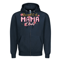 Navy stressed out mama club Zipper Hoodie - MaliasSmallBusiness