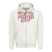 Oatmeal Heather stressed out mama club Zipper Hoodie - MaliasSmallBusiness
